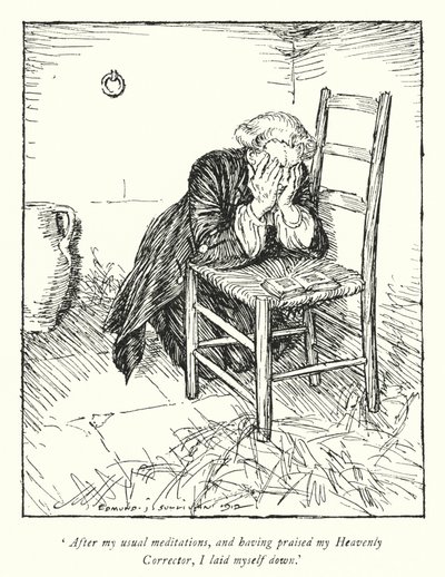 Ilustración para El vicario de Wakefield de Oliver Goldsmith de Edmund Joseph Sullivan