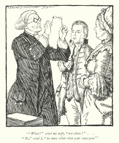 Ilustración para El vicario de Wakefield de Oliver Goldsmith de Edmund Joseph Sullivan