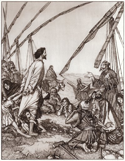 Jesús pregunta: ¿Quién es mi prójimo? de Edmund Joseph Sullivan