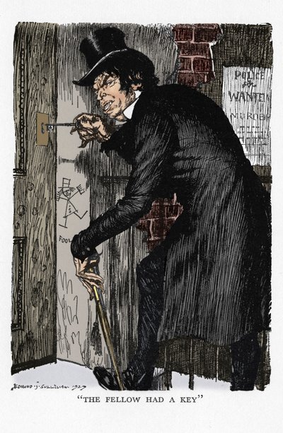 Escena de El Extraño Caso del Dr. Jekyll y Mr. Hyde de Robert Louis Stevenson, 1927 de Edmund Joseph Sullivan