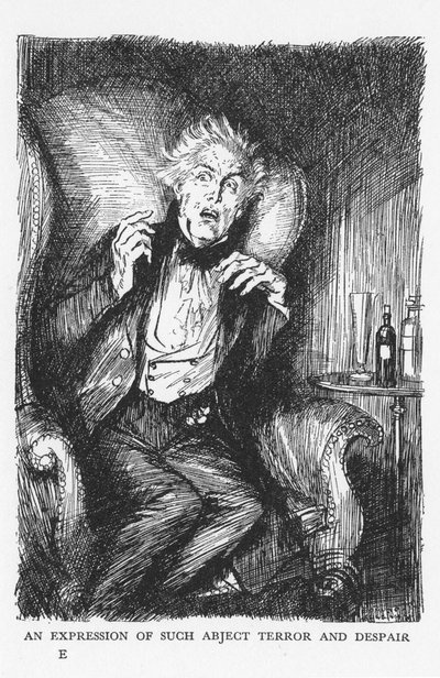 Escena de El extraño caso del Dr. Jekyll y Mr. Hyde de Robert Louis Stevenson, 1927 de Edmund Joseph Sullivan