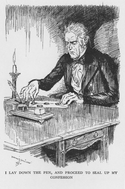 Escena de El extraño caso del Dr. Jekyll y Mr. Hyde de Robert Louis Stevenson, 1927 de Edmund Joseph Sullivan
