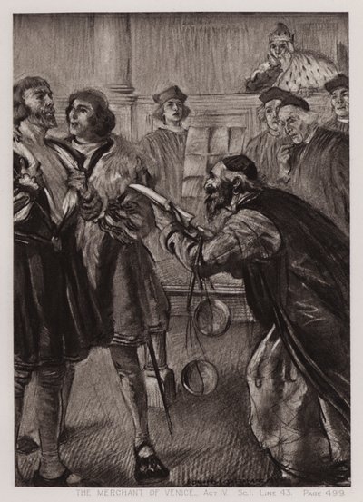 El mercader de Venecia, Acto IV, Escena I de Edmund Joseph Sullivan