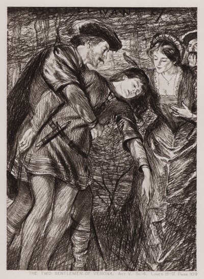 Los Dos Caballeros de Verona, Acto V, Escena 4 de Edmund Joseph Sullivan