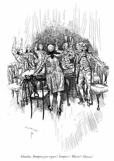 Ilustración para La escuela del escándalo de Sheridan de Edmund Joseph after Sullivan