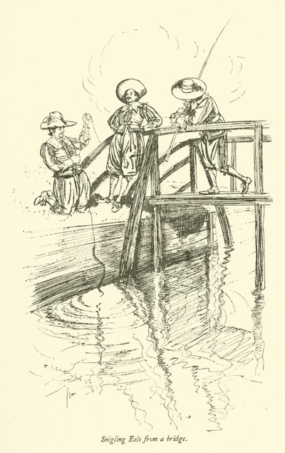 Anguilas de Snigling desde un puente de Edmund Joseph after Sullivan