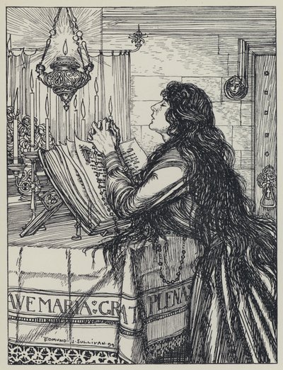 Tennyson, ilustración para Un sueño de mujeres hermosas y otros poemas de Edmund Joseph after Sullivan
