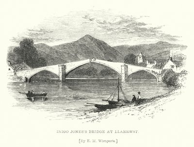 Puente de Inigo Jones en Llanrwst (grabado) de Edmund Morison (after) Wimperis