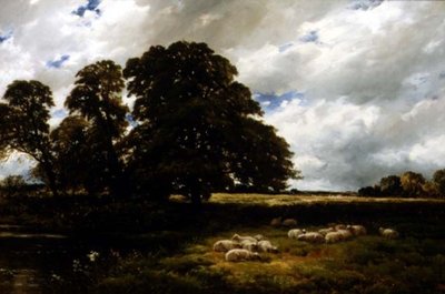 Paisaje con ovejas de Edmund Morison Wimperis