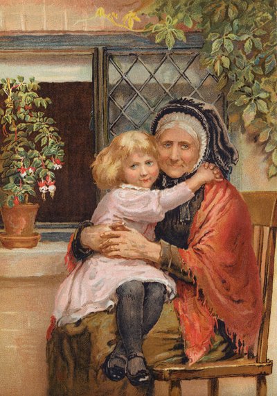 "¡Querida abuelita!" (grabado) de Edmund Richard White