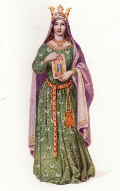 Berengaria, Reina de Inglaterra, esposa del Rey Ricardo I (litografía en color) de Edmund Thomas (after) Parris