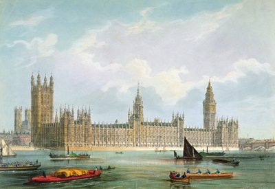 Las Nuevas Casas del Parlamento, grabado por Thomas Picken publicado por Lloyd Bros. y Co., 1852 de Edmund Walker