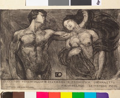 Anuncio de la boda del poeta Ceccardo Roccatagliata Ceccardi con Francesca Giovanetti de Edoardo de Albertis