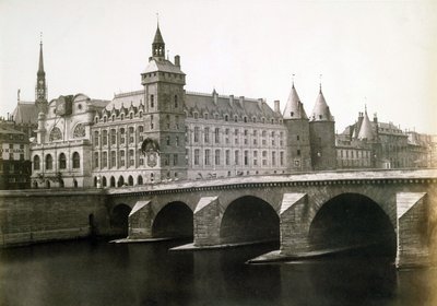 La "Conciergerie" y el "pont au Change", hacia 1854 (foto) de Edouard Denis Baldus