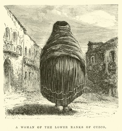 Una Mujer de las Clases Bajas de Cuzco (grabado) de Edouard (after) Riou