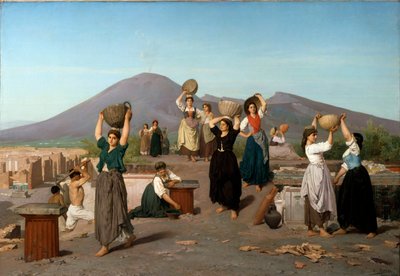 Escena de excavaciones en Pompeya de Edouard Alexandre Sain