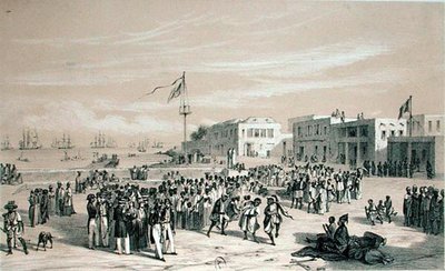 Plaza del Gobierno, Isla de Gorea, Senegal, c.1840 de Edouard Auguste Nousveaux