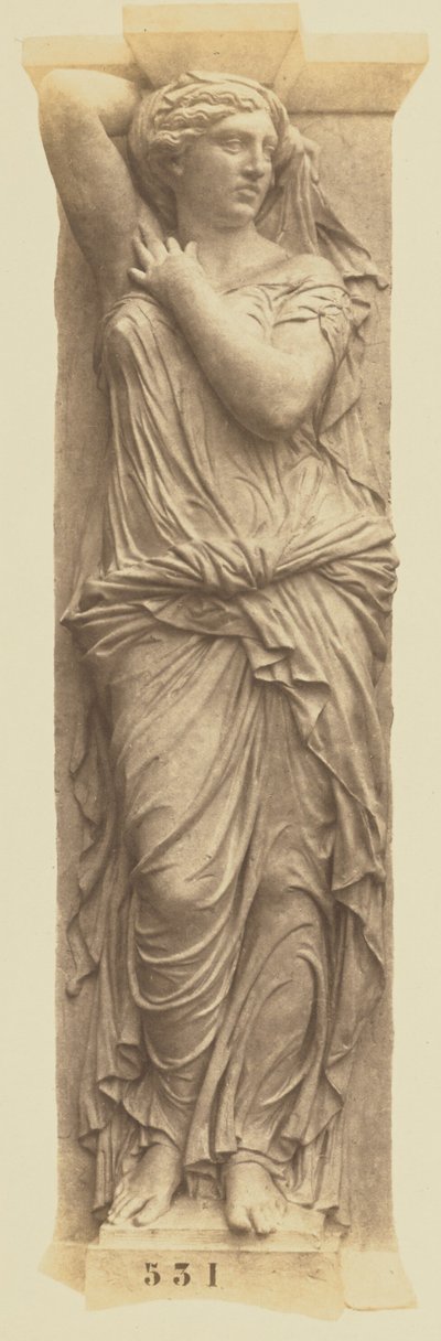 [Cariátide de Jules Cavelier, Decoración del Louvre, París]. de Édouard Baldus