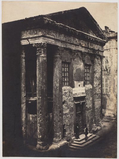 Fachada, Templo de Augusto y Livia, Vienne, 1851 de Édouard Baldus