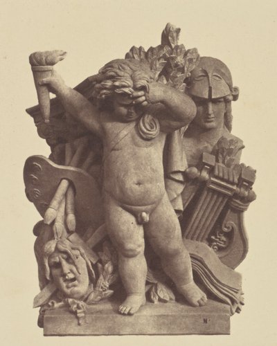 ["Les Beaux-arts", Escultura de Nicolas Guillemin, Decoración del Louvre, París]. de Édouard Baldus