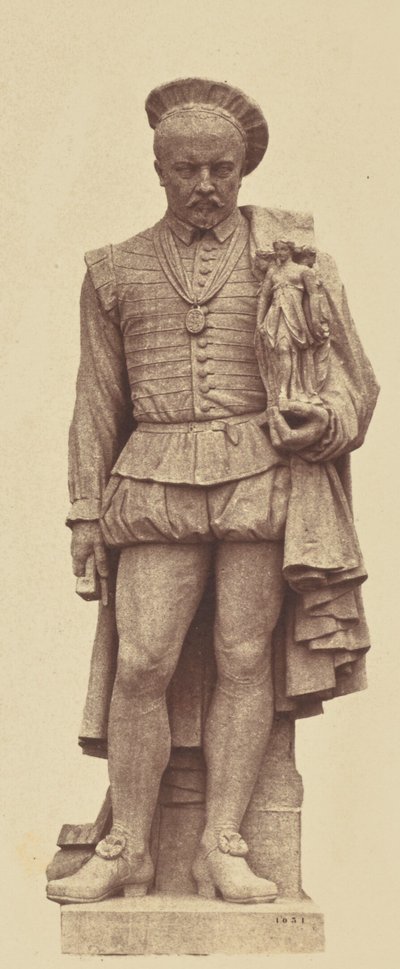 ["Pilon", estatua de Louis Desprez, decoración del Louvre, París]. de Édouard Baldus