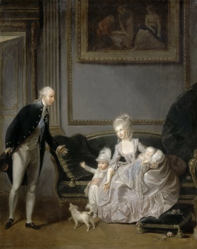 La familia de Luis Felipe José de Orleans 1747-1793 en el Palais-Royal, 1776 de Edouard Cibot