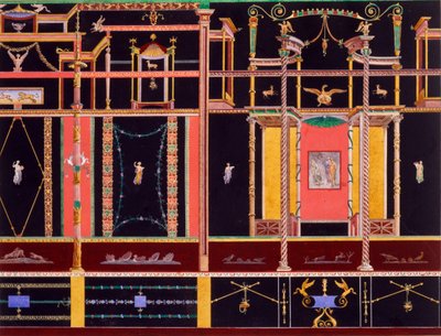 Decoración mural de la Casa de los Dioscuros, Pompeya de Edouard Clerievanse