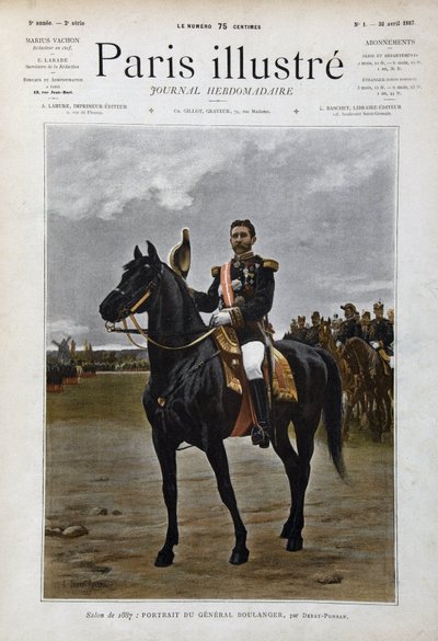 Retrato ecuestre del General Georges Boulanger (1837-1891), político después de Edouard Debat Ponsan (Debat-Ponsan) de Edouard Debat Ponsan