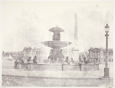 Fuente, Plaza de la Concordia, París de Edouard Denis Baldus