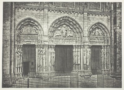 Portal principal de la catedral de Chartres de Edouard Denis Baldus