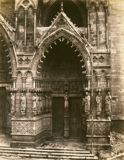 Porte de la Vierge, Catedral de Amiens, c.1856 de Edouard Denis Baldus