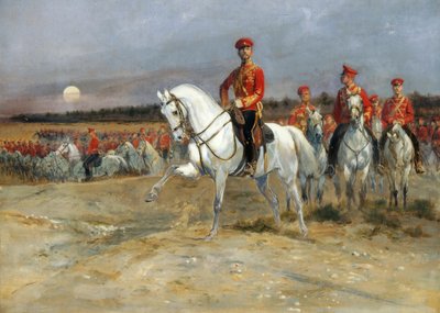 El zarévich Nicolás revisando las tropas de Jean Baptiste Edouard Detaille