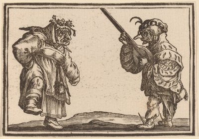 Bailarines con laúd de Edouard Eckman after Jacques Callot