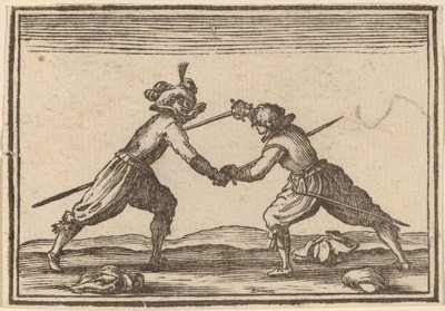 Duelo con espadas de Edouard Eckman after Jacques Callot
