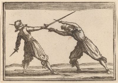 Duelo con espadas y dagas de Edouard Eckman after Jacques Callot