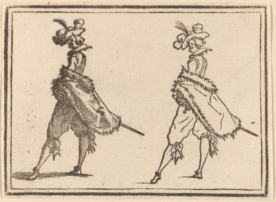 Caballero visto de lado de Edouard Eckman after Jacques Callot