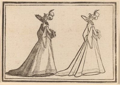 Dama con un abrigo grande de Edouard Eckman after Jacques Callot