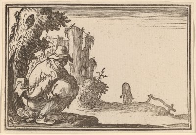 Campesino defecando de Edouard Eckman after Jacques Callot