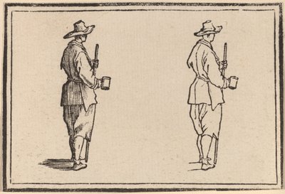 Campesino con una taza de Edouard Eckman after Jacques Callot