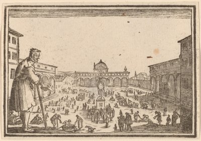 Piazza SS. Annunziata, Florencia de Edouard Eckman after Jacques Callot