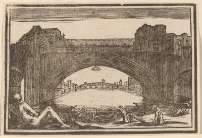 Ponte Vecchio, Florencia de Edouard Eckman after Jacques Callot
