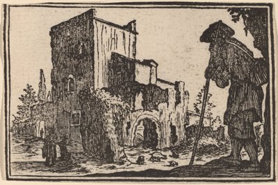Pastor y ruinas de Edouard Eckman after Jacques Callot