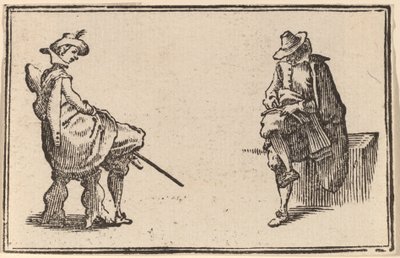 Dos figuras sentadas de Edouard Eckman after Jacques Callot