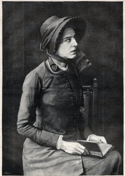 Señorita Kate Booth (Catherine Booth-Clibborn (Booth Clibborn), mariscal del Ejército de Salvación (1858-1955) - Grabado por Navellier en “El Diario Ilustre” de 1891 de Edouard Felicien Eugene Navellier