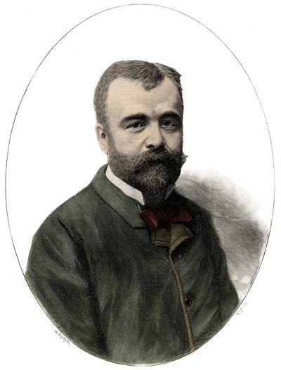 Retrato de Ernest Lavisse (1842-1922), historiador y académico francés - Grabado por Navellier en 