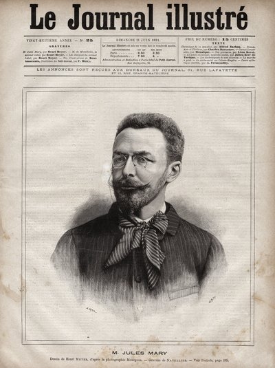 Retrato de Jules Mary (1851-1922), escritor francés - Grabado por Navellier en 