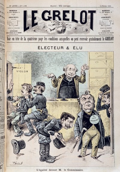 Caricatura sobre la inmunidad parlamentaria - en “Le Grelot” del 14/02/1892 de Edouard Guillaumin Pepin