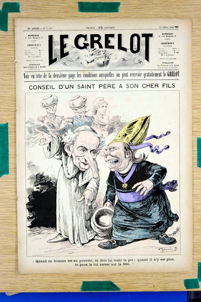 Portada de "Le Grelot", número 1109, Satírico en Colores de Edouard Guillaumin Pepin