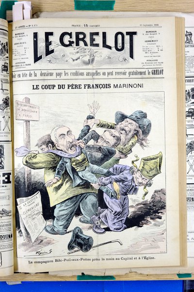 Portada de Le Grelot, número 1170, Satírico en Colores de Edouard Guillaumin Pepin