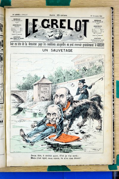 Portada de "Le Grelot", número 1337, Satírico en Colores de Edouard Guillaumin Pepin